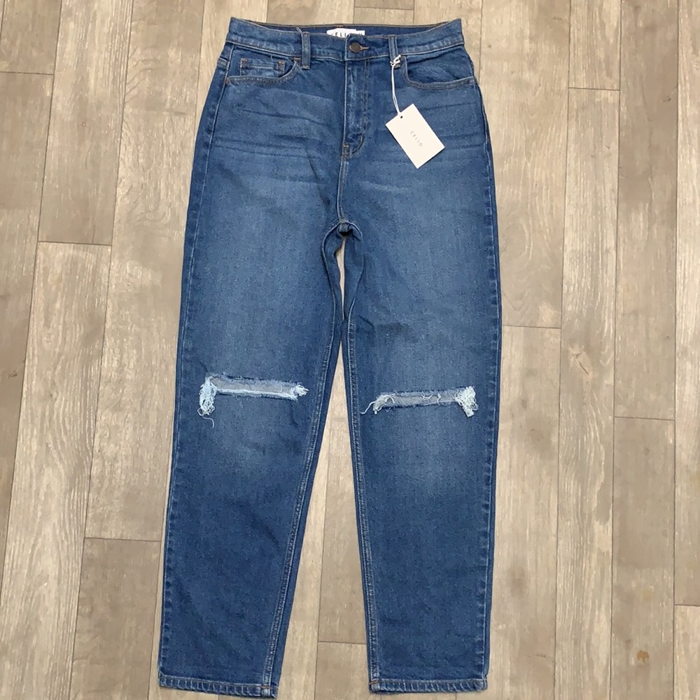 NWT Cello Mom Skinny Stressed High Rise Jeans